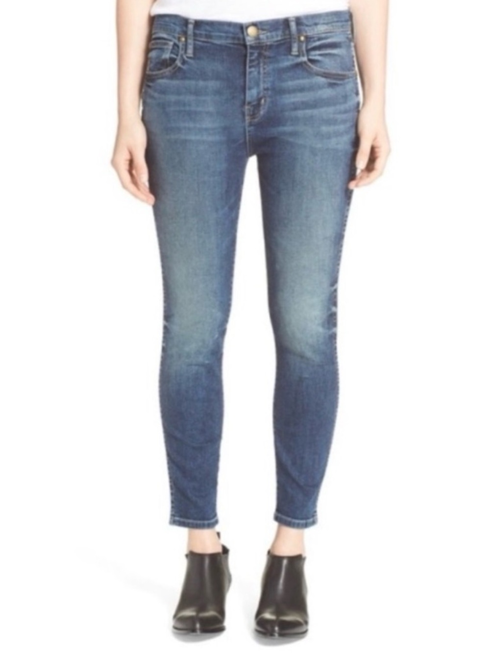 THE GREAT Almost Skinny Jeans Size 29 Medium Wash High Rise Slim Straight Denim